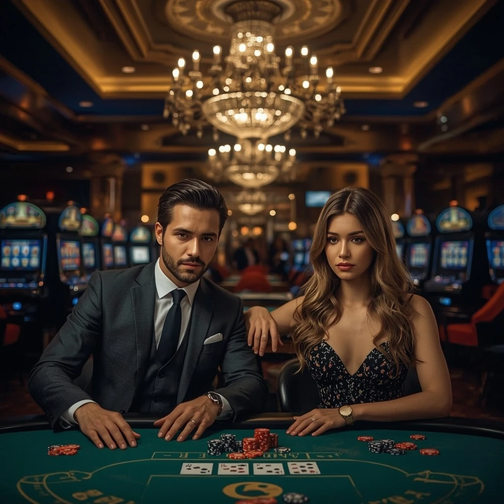 Deux joueurs de poker dans un Shiny Wilds Casino